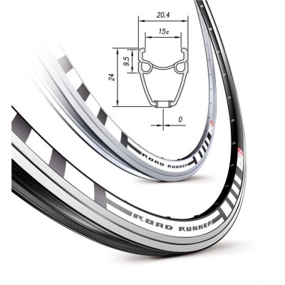Обід Mach1 ROAD RUNNER 700C 36 отв. чорний, FV/Presta, 500g