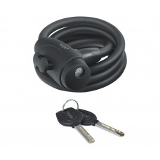 Замок тросиковий KLS Coil чорний 10х1800 мм